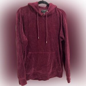 Red Maroon velvour velvet forever 21 pullover hoodie
 sweater size small